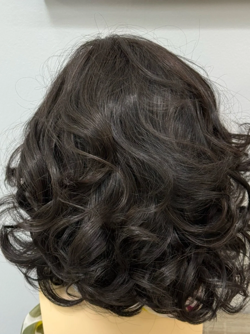 Curly dark brown black wig, Belle Tress, Devotion in Coffee without Cream, Lace